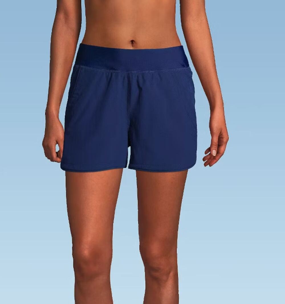 Lands' End Women's SunShade UPF 50 3" Board Shorts Panty Deep Sea Navy sz 10 NEW